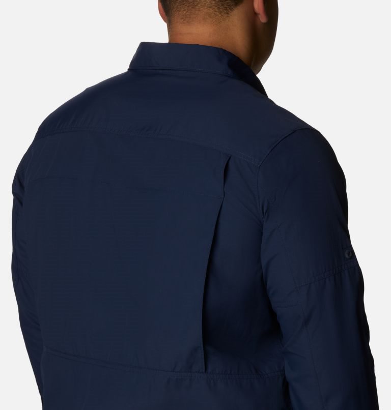 Men's Columbia Silver Ridge 2.0 Long Sleeve Shirts Navy | Plus Size CA-Q46L1
